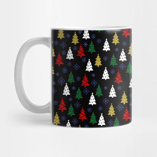 Christmas Tree And Snowflakes Pattern by mikels